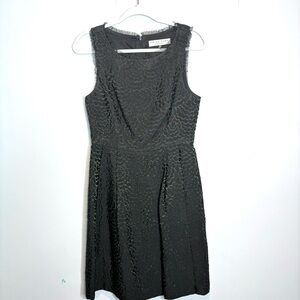 Trina Turk Metallic Jacquard Fit And Flare Dress Black